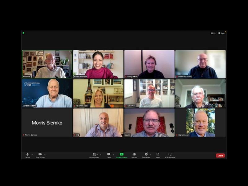A screen shot of the CFR team during a zoom meeting.